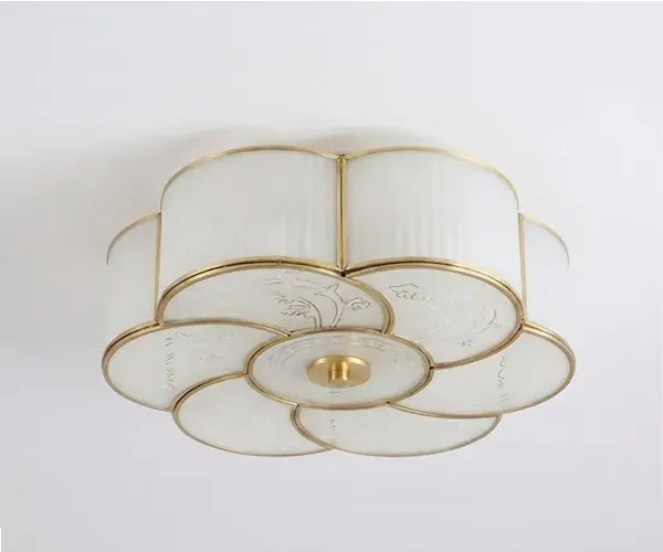 AURE-F petal frosted brass flush ceiling mount