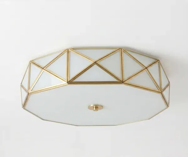AURE-T faceted brass flush ceiling mount
