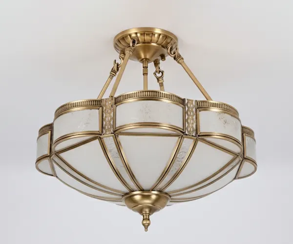 HALO-SE tiered brass semi-flush ceiling mount