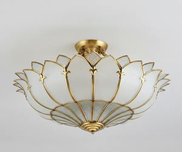HALO-SL lotus brass semi-flush ceiling mount